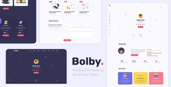 Free Download Bolby – Portfolio CV Resume WordPress Theme 1.0.9 [Latest Version]