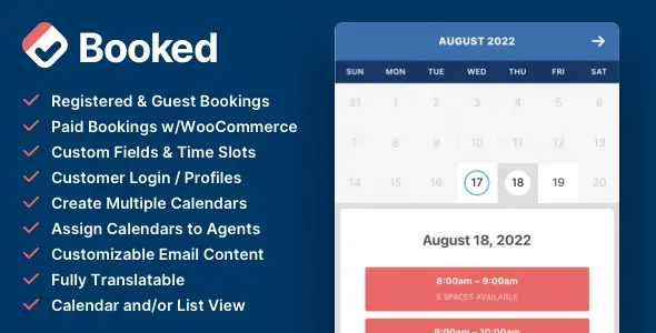Free Download Booked – Appointment Booking for WordPress 2.4.4 [Latest Version]