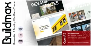 Free Download BuildMax – Renovation & Painting WordPress Theme 1.3 [Latest Version]