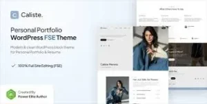 Free Download Caliste – Personal Portfolio CV & Resume Gutenverse FSE WordPress Block Theme 1.0.0 [Latest Version]