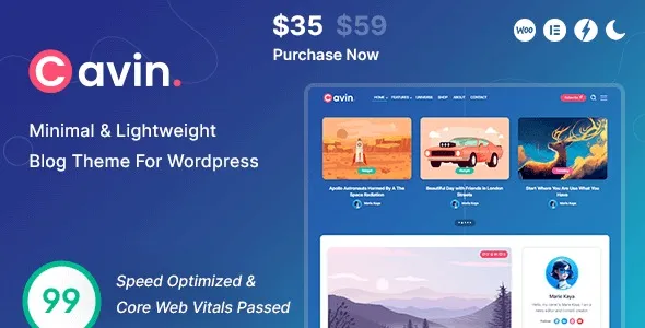 Free Download Cavin – Minimal & Lightweight WordPress Blog Theme 1.5 [Latest Version]