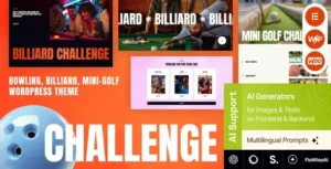 Free Download Challenge – Bowling, Billiard & Mini-Golf WordPress Theme 1.0.0 [Latest Version]