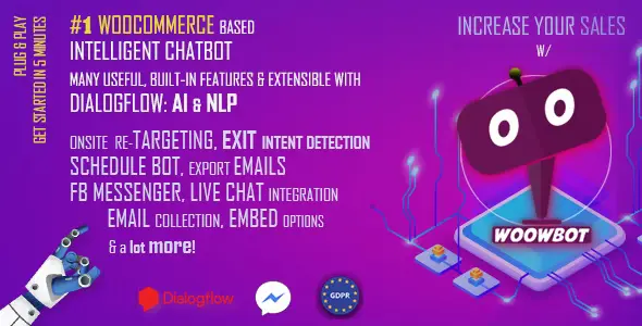 Free Download ChatBot for WooCommerce – Retargeting, Exit Intent, Abandoned Cart, Facebook Live Chat – WoowBot 14.1.4 [Latest Version]