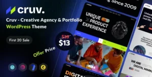 Free Download Cruv – Creative Agency & Portfolio WordPress Theme 1.0.0 [Latest Version]
