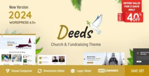 Free Download Deeds Best Responsive Nonprofit Church WordPress Theme 9.6.1 [Latest Version]