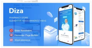 Free Download Diza Pharmacy Store Elementor WooCommerce Theme 1.3.18 [Latest Version]
