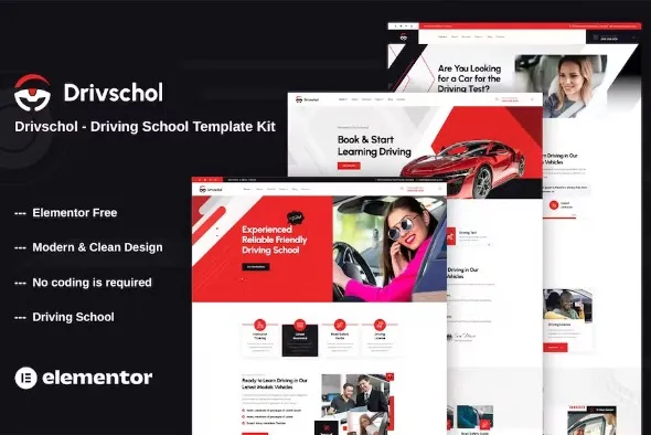 Free Download Drivschol – Driving School Elementor Template Kit 1.1.1 [Latest Version]