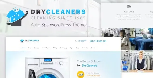 Free Download Dry Cleaning – Laundry Services WordPress Theme 3.9 [Latest Version]