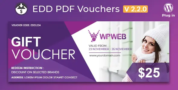 Free Download Easy Digital Downloads – PDF Vouchers 2.2.0 [Latest Version]