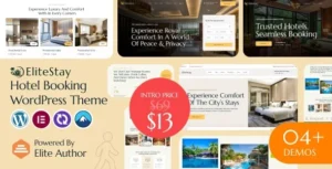 Free Download EliteStay – Hotel Booking WordPress Theme 1.0.1 [Latest Version]