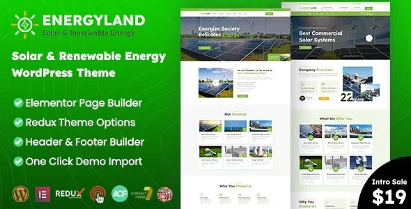 Free Download Energyland – Solar & Renewable Energy WordPress Theme 1.3.0 [Latest Version]