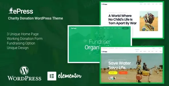 Free Download ePress – Nonprofit Charity WordPress Theme 5.0.0 [Latest Version]