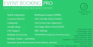 Free Download Event Booking Pro WP Plugin [paypal or offline] 3.99 [Latest Version]