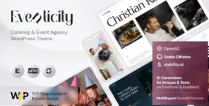 Free Download Eventicity – Catering & Event Agency WordPress Theme 1.9.0 [Latest Version]