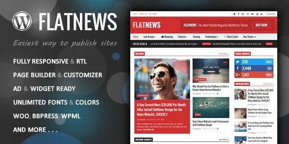 Free Download FlatNews – Responsive Magazine WordPress Theme 6.1 [Latest Version]