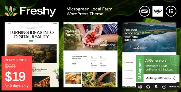 Free Download Freshy – Microgreen Local Farm WordPress Theme 1.0.0 [Latest Version]
