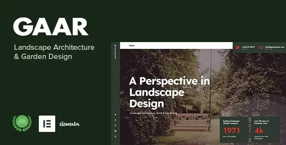 Free Download Gaar – Landscape Architecture & Garden Design WP Theme 1.1 [Latest Version]