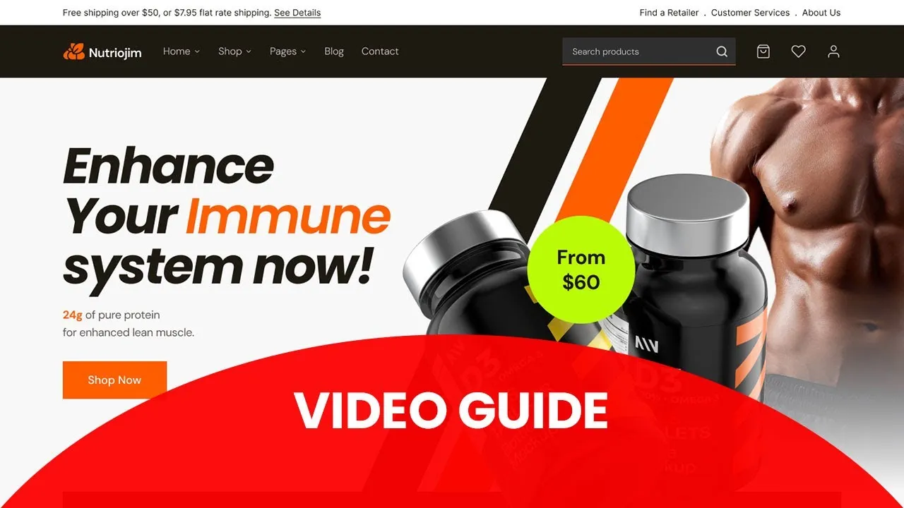 Free Download Gains – Fitness Suppliment Store WooCommerce Elementor Template Kit 1.0 [Latest Version]