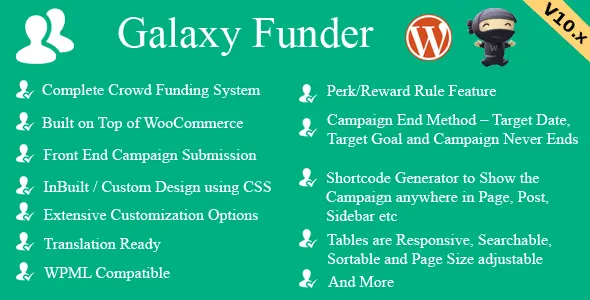 Free Download Galaxy Funder – WooCommerce Crowdfunding System 12.0 [Latest Version]