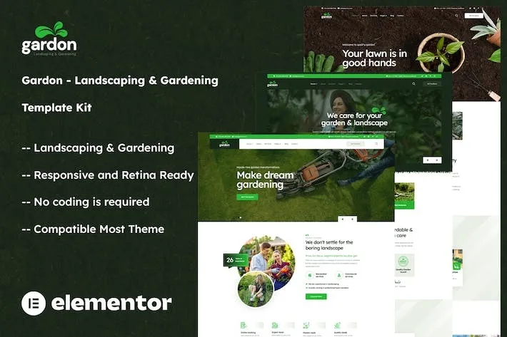 Free Download Gardon – Landscaping & Gardening Elementor Template Kit 1.0 [Latest Version]