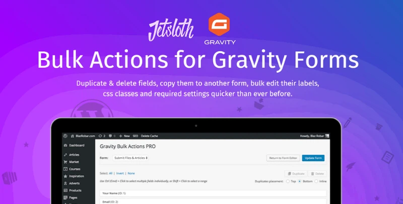 Free Download Gravity Forms Bulk Actions Pro – Jetsloth 1.4.8 [Latest Version]