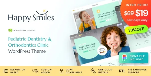 Free Download Happy Smiles – Pediatric Dental Clinic & Dentist WordPress Theme 1.0.1 [Latest Version]