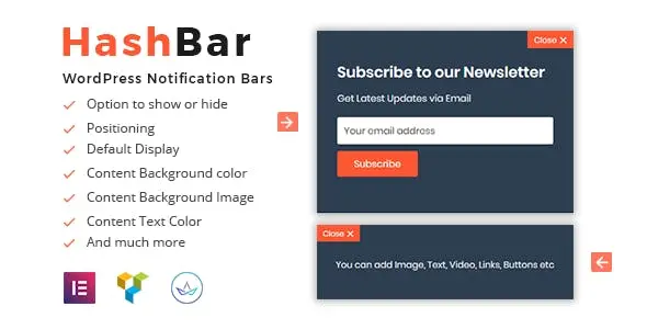 Free Download HashBar Pro WordPress Notification Bar 1.3.1 [Latest Version]
