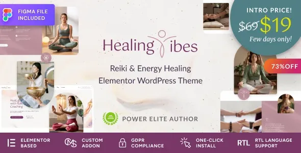 Free Download Healing Vibes – Reiki Healing & Meditation Coaching WordPress Theme 1.2.0 [Latest Version]