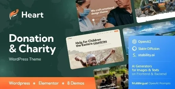 Free Download Heart – Donation & Charity Non-Profit WordPress Theme + AI 1.8 [Latest Version]