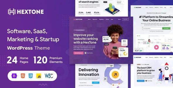 Free Download HexTone – Software, SaaS & Startup WordPress Theme 1.0 [Latest Version]