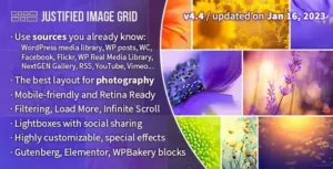 Free Download Justified Image Grid – Premium WordPress Gallery 4.8 [Latest Version]