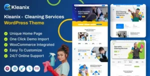 Free Download Kleanix – Cleaning Service WordPress Theme 1.0.0 [Latest Version]
