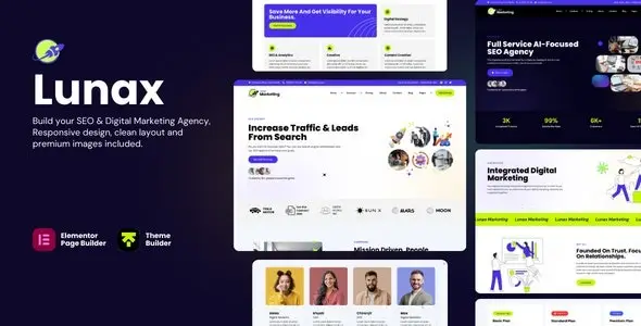 Free Download Lunax Digital Marketing Agency & SEO WordPress Theme 6.3 [Latest Version]