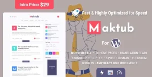 Free Download Maktub – Minimal & Lightweight Blog for WordPress Theme 2.0.6 [Latest Version]