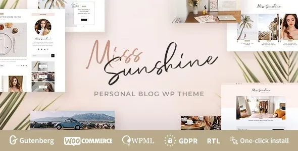 Free Download Miss Sunshine – Lifestyle & Beauty Women Blog Theme 1.2.5 [Latest Version]