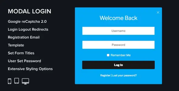 Free Download Modal Login Register Forgotten WordPress Plugin 2.0.5 [Latest Version]