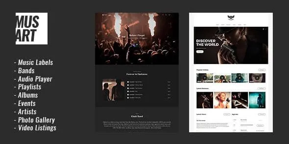 Free Download Musart – Music Label and Artists WordPress Theme 1.2.2 [Latest Version]