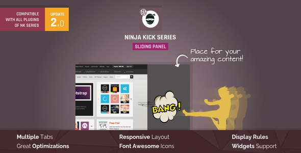 Free Download Ninja Kick: Sliding Panel for WordPress 3.0.13 [Latest Version]