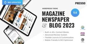 Free Download PRESSO – Modern Magazine Newspaper Viral Theme 4.0.9 [Latest Version]