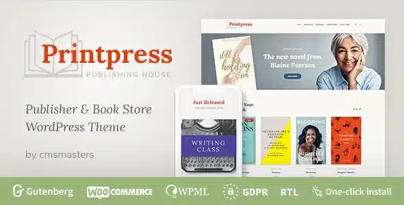 Free Download Printpress – Book Publishing WordPress Theme 1.2.7 [Latest Version]