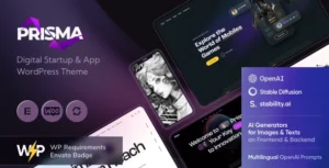 Free Download Prisma Digital Startup & App WordPress Theme + AI 1.17.0 [Latest Version]