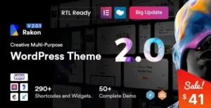 Free Download Rakon – Creative Multi-Purpose WordPress Theme 2.3.1 [Latest Version]