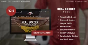 Free Download Real Soccer – Sport Clubs WordPress Theme 2.5.6 [Latest Version]