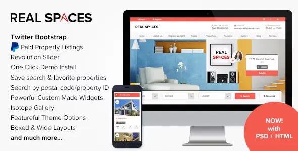 Free Download Real Spaces – WordPress Real Estate Theme 3.2.3 [Latest Version]