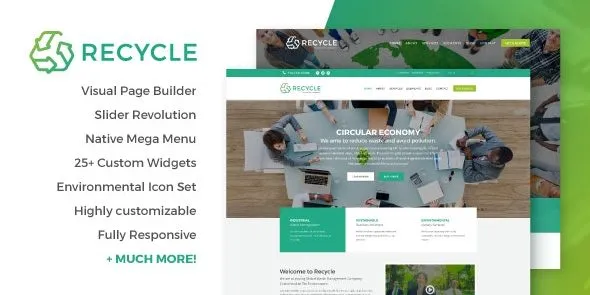 Free Download Recycle – Environmental & Green Business WordPress Theme 1.9.1 [Latest Version]