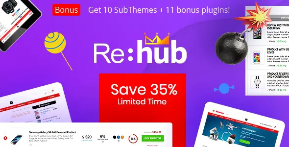 Free Download REHub – Price Comparison, Multi Vendor Marketplace WordPress Theme 19.9.9.7 [Latest Version]