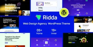 Free Download Ridda – Web Design Agency WordPress Theme 1.0.5 [Latest Version]
