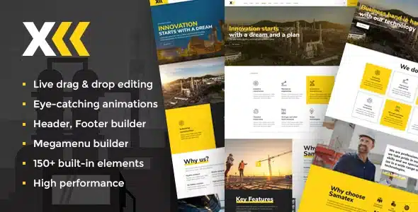 Free Download Samatex – Industrial WordPress Theme + Woocommerce 5.1 [Latest Version]