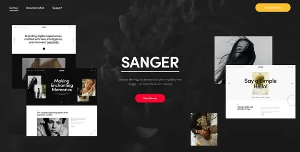 Free Download Sanger – Personal Portfolio for Creatives Theme 1.24 [Latest Version]