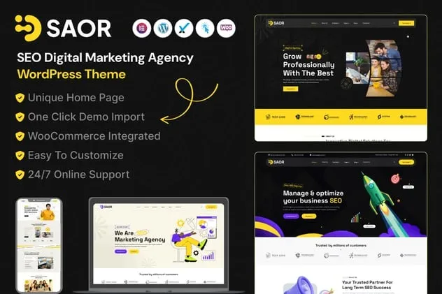 Free Download Saor – SEO Digital Marketing Agency WordPress Theme 1.0.0 [Latest Version]